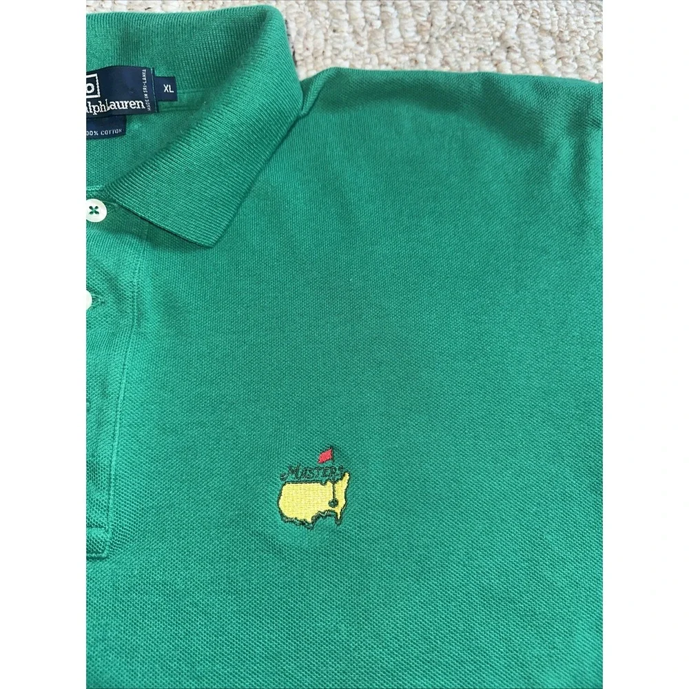 Vtg 90's Polo Ralph Lauren The Masters Single Stitch Logo Shirt XL GreenGolf USA